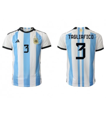 Argentyna Nicolas Tagliafico #3 Koszulka Podstawowych MŚ 2022 Krótki Rękaw